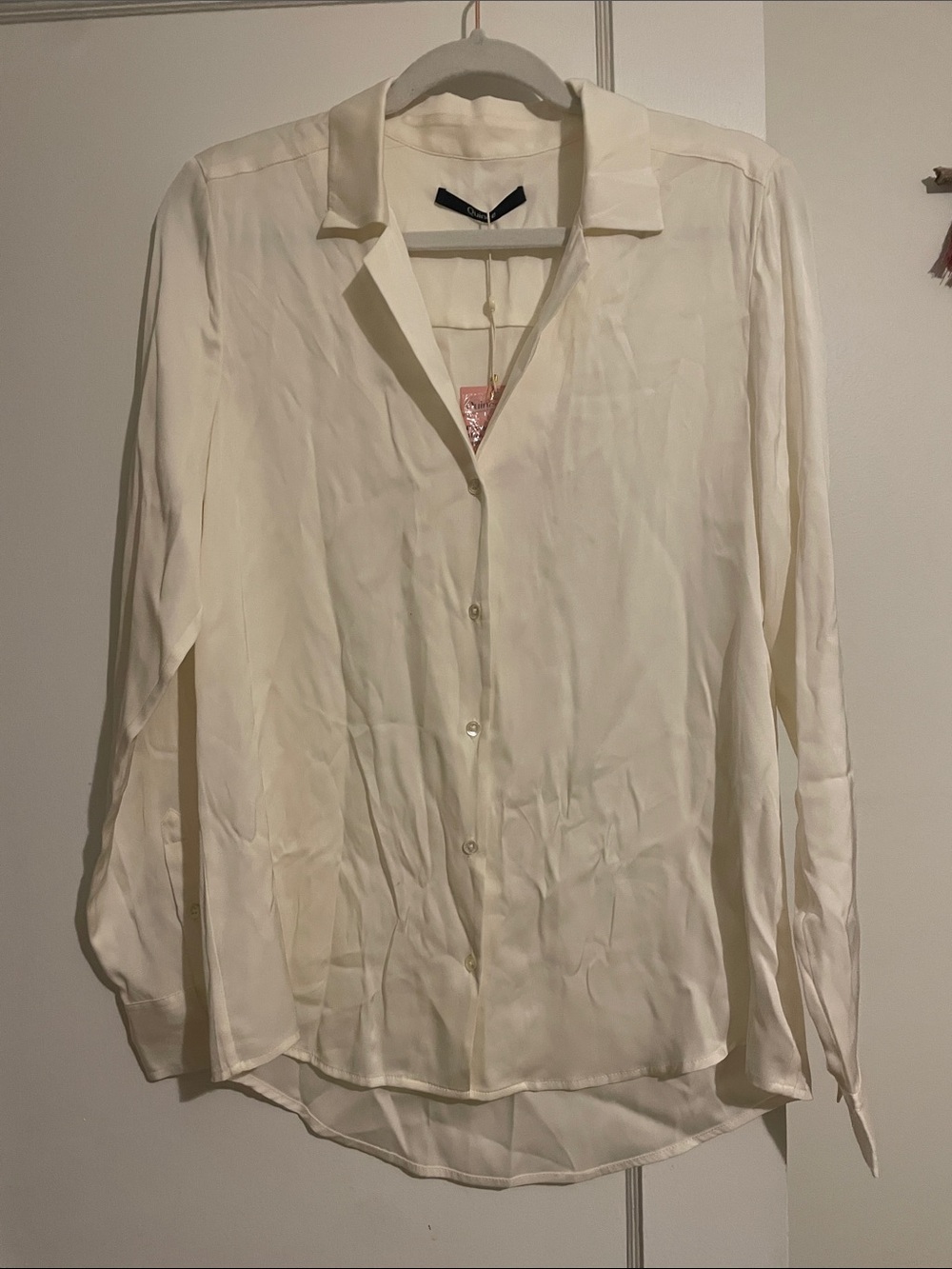 Quince Cream Relaxed Button-Down Silk Shirt
